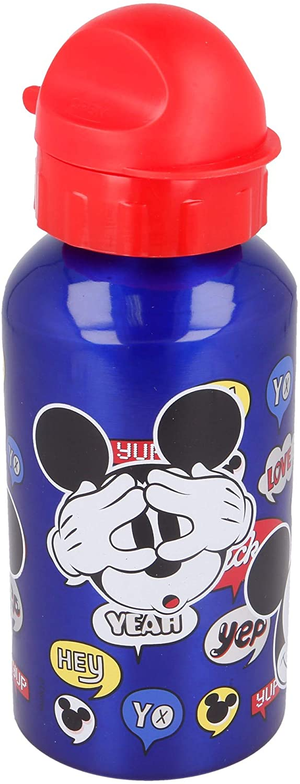 Borraccia in Alluminio Mickey Mouse DISNEY Topolino con Beccuccio e Coperchio 500 Ml - St50139