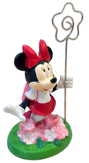 Statuina Portafoto Minnie DISNEY Flowers in Resina Smaltata con Borsetta 9 CM - 69585m