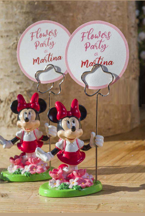 Statuina Portafoto Minnie DISNEY Flowers in Resina Smaltata con Borsetta 9 CM - 69585m