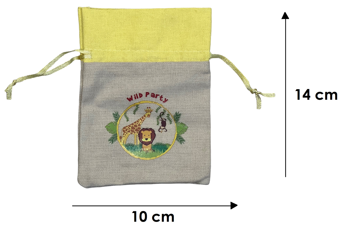 Sacchetto in Juta Savana DISNEY Topolino Kit 10 Pezzi Porta Oggetti 10 X 14 CM