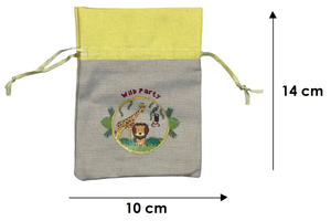 Sacchetto in Juta Savana DISNEY Topolino Kit 10 Pezzi Porta Oggetti 10 X 14 CM