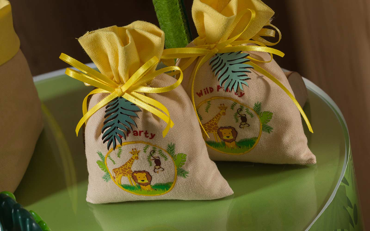 Sacchetto in Juta Savana DISNEY Topolino Kit 10 Pezzi Porta Oggetti 10 X 14 CM