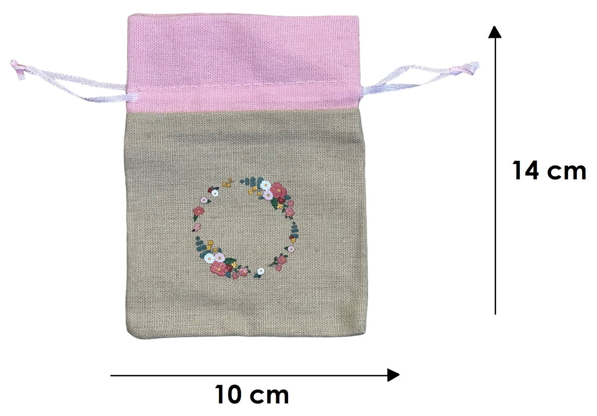 Sacchetto in Juta Flowers DISNEY Minnie Kit 10 Pezzi Porta Oggetti 10 X 14 CM