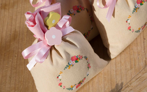 Sacchetto in Juta Flowers DISNEY Minnie Kit 10 Pezzi Porta Oggetti 10 X 14 CM