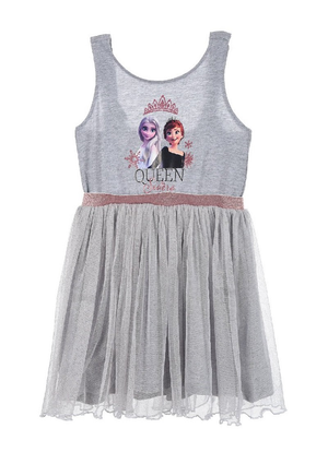 Scamiciata con Tulle Frozen Ii DISNEY Elsa Bambina Sun City 4/8 Anni - Ue1025grigio