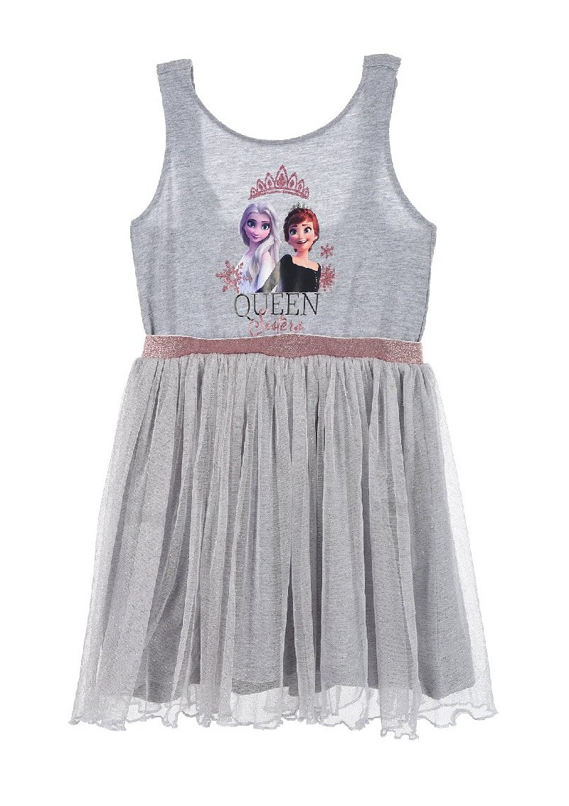 Scamiciata con Tulle Frozen Ii DISNEY Elsa Bambina Sun City 4/8 Anni - Ue1025grigio