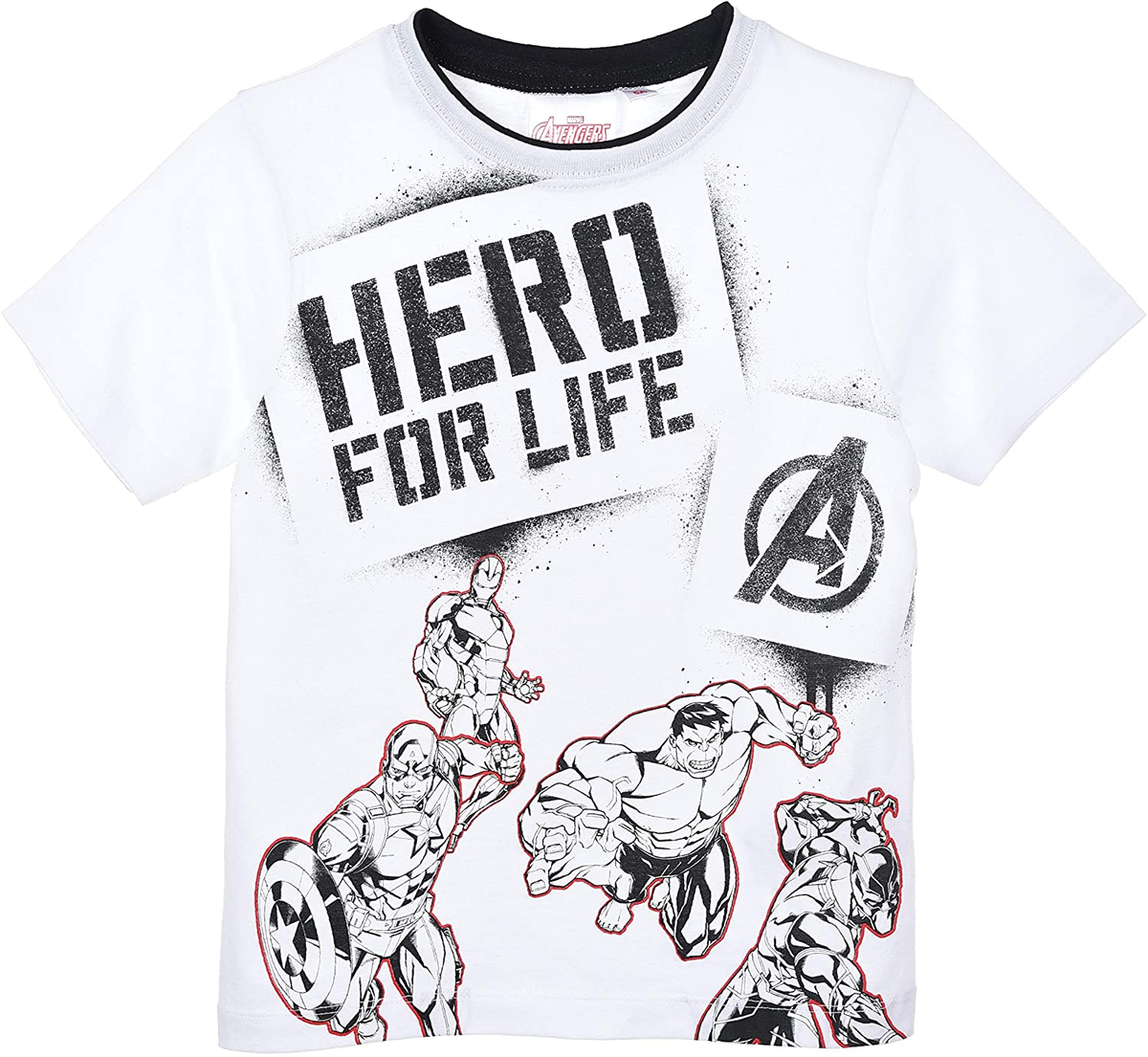 T-Shirt M.c. Avengers MARVEL Maglietta Bambino Sun City 4/10 Anni - Ue1062bianco