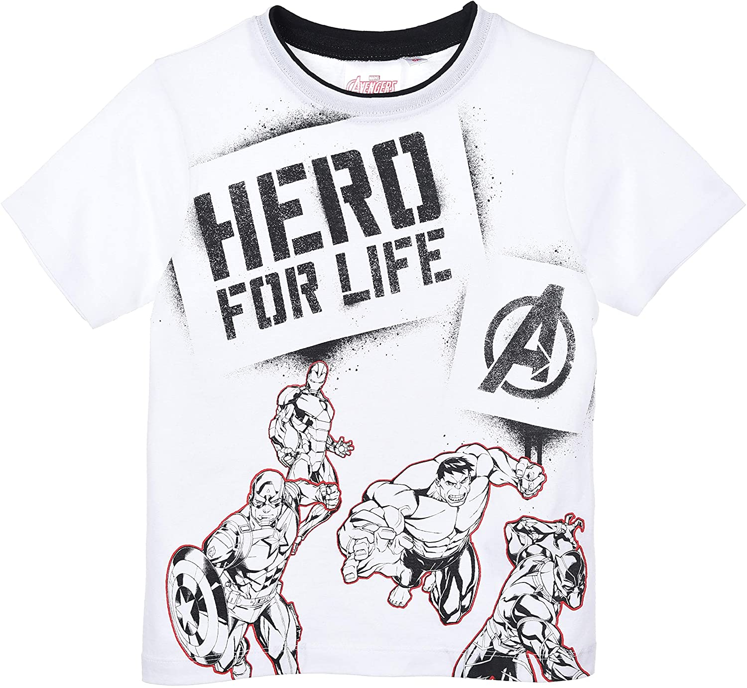 T-Shirt M.c. Avengers MARVEL Maglietta Bambino Sun City 4/10 Anni - Ue1062bianco