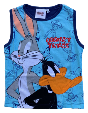 Completo Estivo Looney Tunes Bugs Bunny Duffy Duck Short + Caotta Bambino 3/8 Anni - Loo21-0595