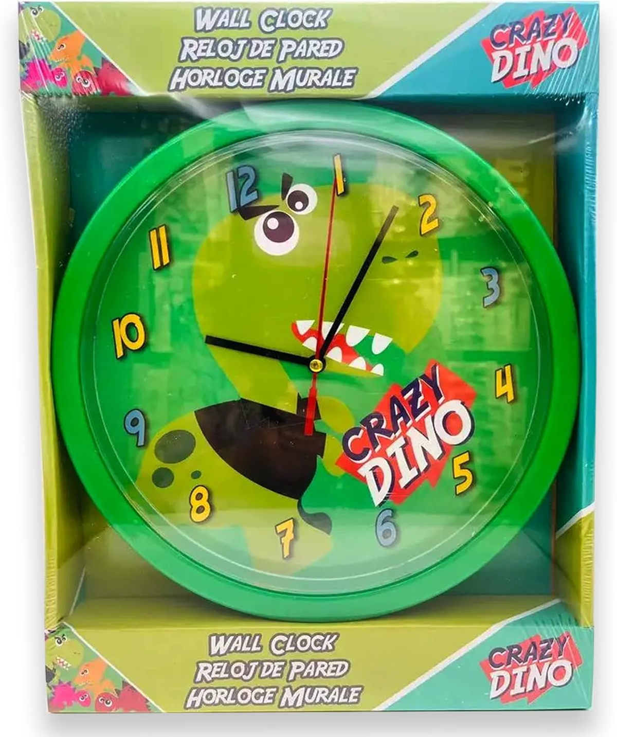 Orologio Crazy Dino Dinosauri da Parete Diametro Cm. 24 - Kl10770
