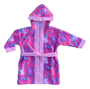 Accappatoio Principesse DISNEY Rapunzel Cenerentola Biancaneve con Cappuccio e Cintura in Microspugna 100% Poliestere Bambina - Pri1848