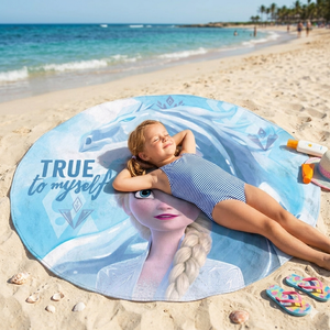 Telo Mare Rotondo Frozen Ii DISNEY Elsa Asciugamano in Microcotone Cm. 150 - Wd21000