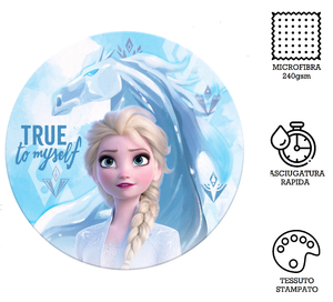 Telo Mare Rotondo Frozen Ii DISNEY Elsa Asciugamano in Microcotone Cm. 150 - Wd21000