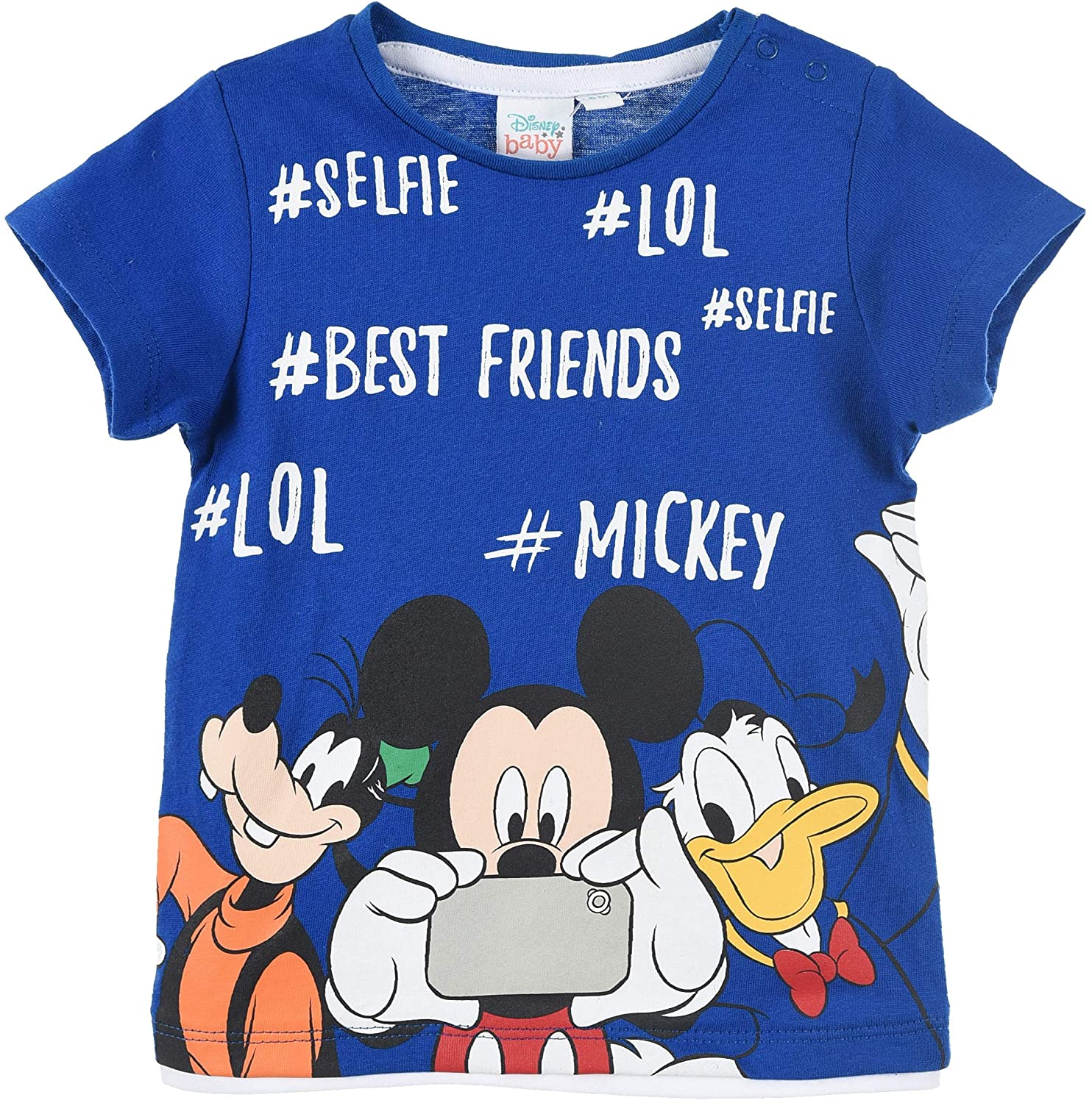 T-Shirt M.c. Mickey Mouse DISNEY Topolino Maglietta Neonato Bambino Sun City - Ue0064blu