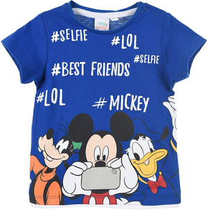 T-Shirt M.c. Mickey Mouse DISNEY Topolino Maglietta Neonato Bambino Sun City - Ue0064blu