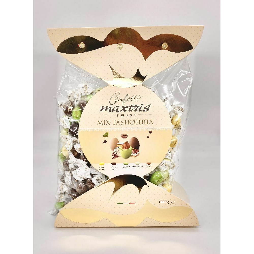 Confetti Maxtris Twist Mix Pasticceria Cioccolato Bianco Fondente Mandorla Monoporzione 1 Kg Confettata - Twmaxpasmix