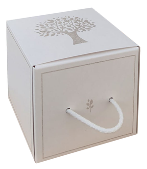 Bomboniera Astuccio Cassetto con Cordino Albero Della Vita con Confetti 9x9x8 CM - 16784
