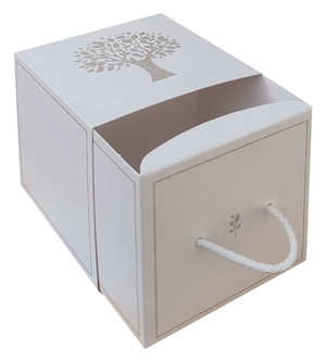 Bomboniera Astuccio Cassetto con Cordino Albero Della Vita con Confetti 9x9x8 CM - 16784