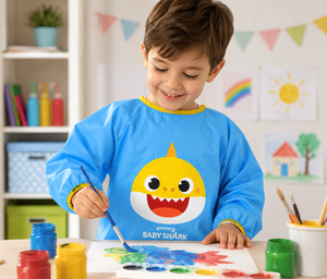 Grembiule Pittura Baby Shark Impermeabile Scuola Pranzo Disegnare - N02596mc