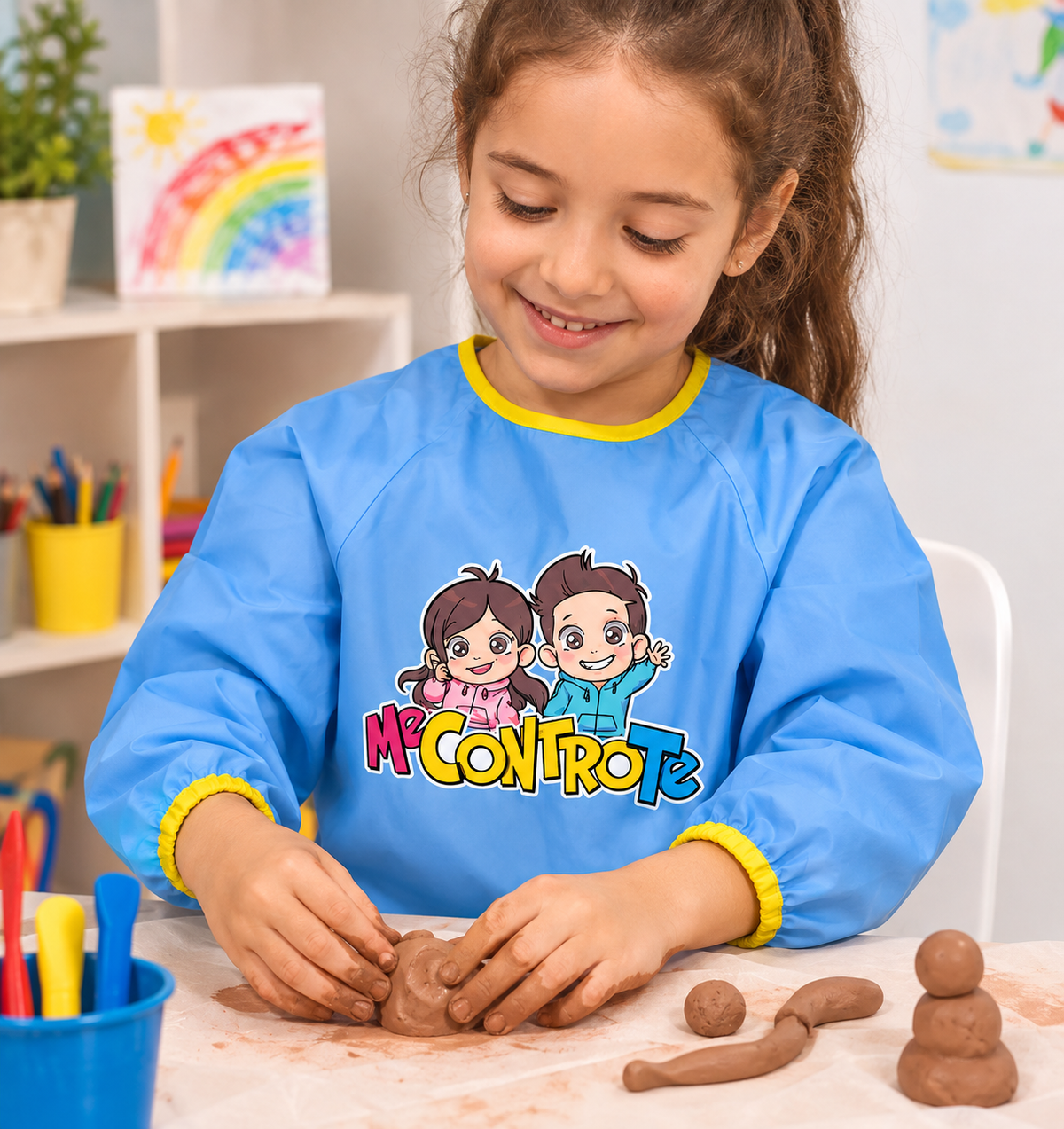 Grembiule Pittura Me Contro Te Luì Sofì Impermeabile Scuola Pranzo Disegnare - J02595mc