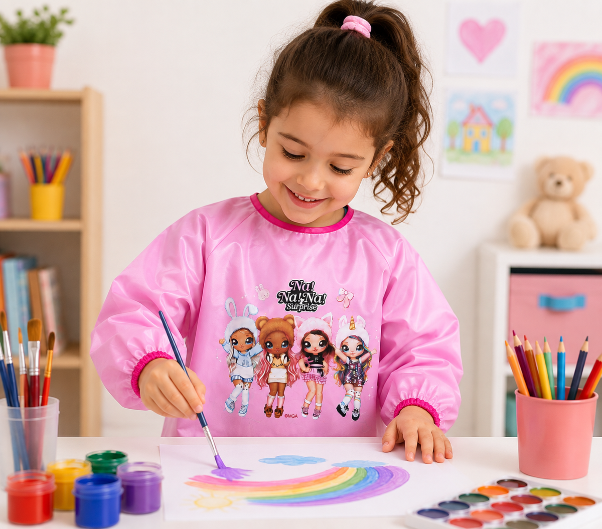 Grembiule Pittura Na Na Na Surprise Impermeabile Scuola Pranzo Disegnare - B02592mc