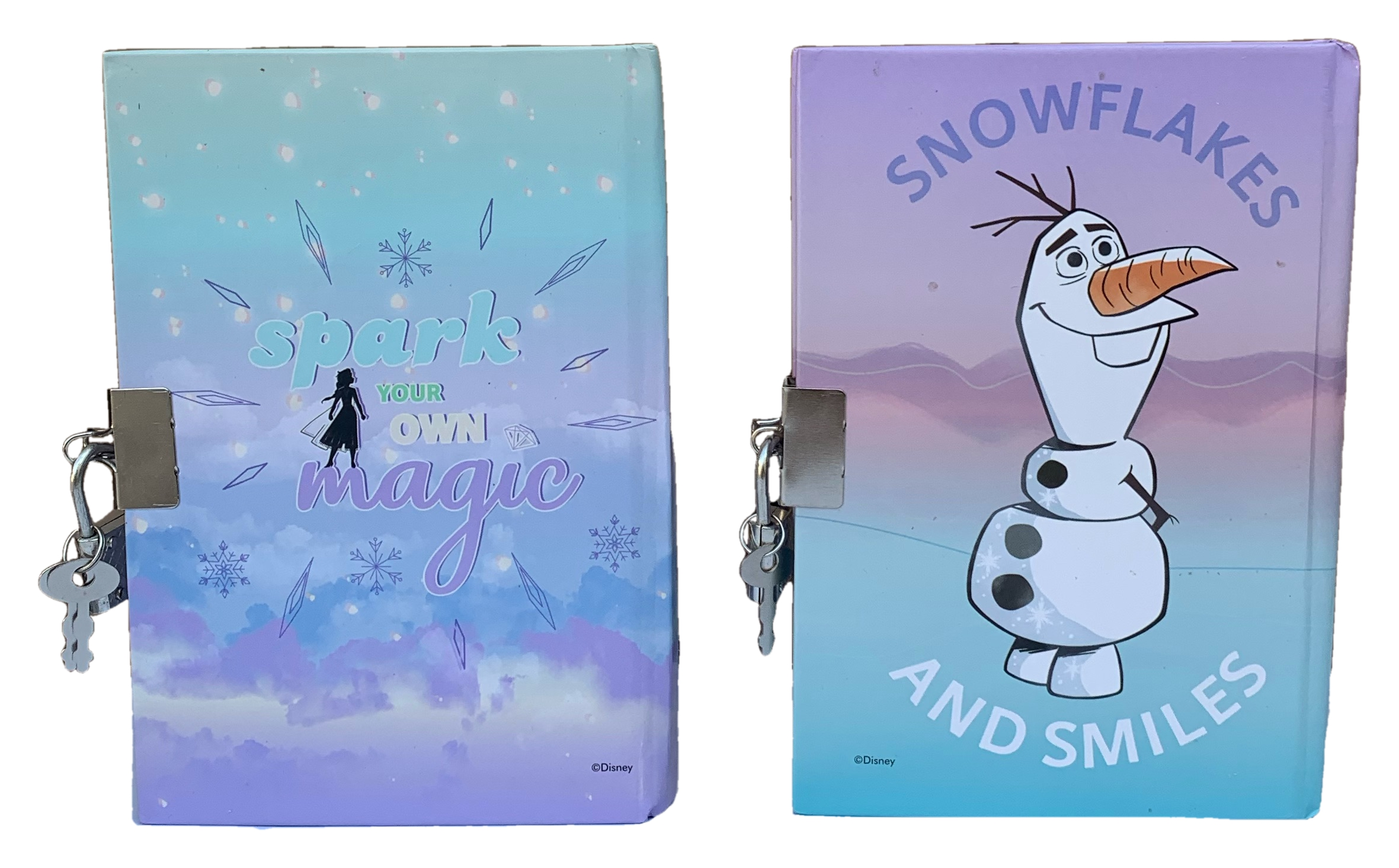 Set 2 Diari Segreti con Lucchetto Frozen DISNEY Elsa Anna + 2 Penne in Confezione Regalo - Fr0754