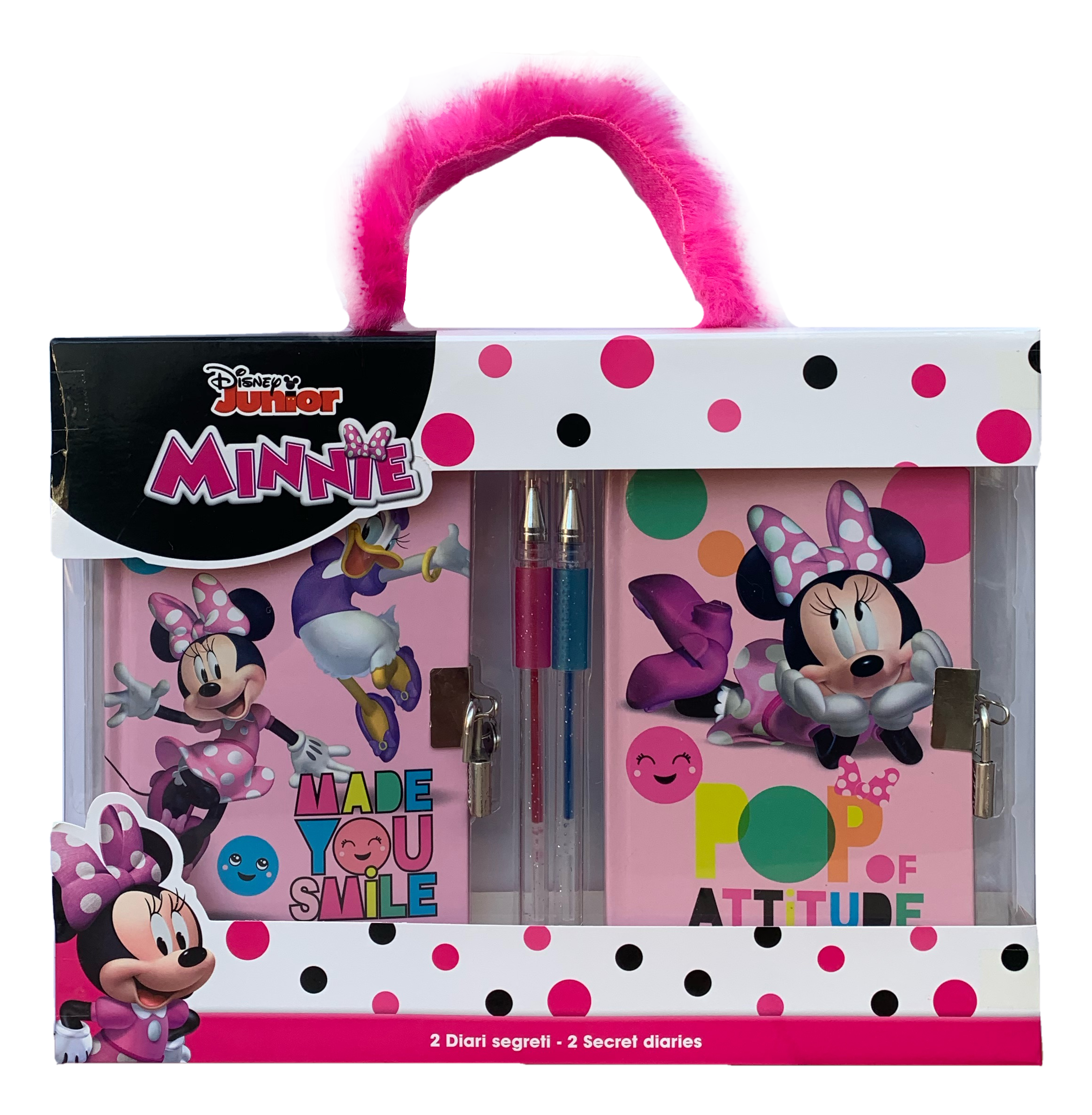 Set 2 Diari Segreti con Lucchetto Minnie Mouse DISNEY + 2 Penne in Confezione Regalo - Min0754