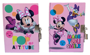 Set 2 Diari Segreti con Lucchetto Minnie Mouse DISNEY + 2 Penne in Confezione Regalo - Min0754