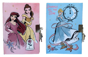 Set 2 Diari Segreti con Lucchetto Principesse DISNEY Aurora Cenerentola Belle + 2 Penne in Confezione Regalo - Pr0754
