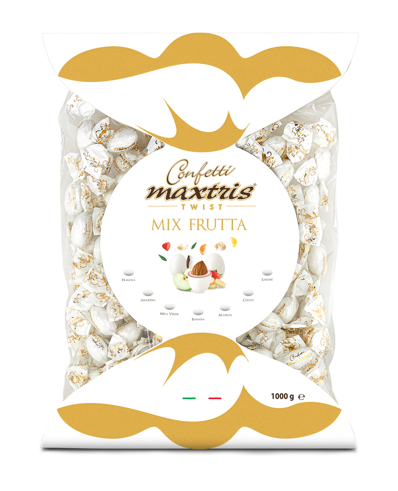 Confetti Maxtris Twist Mix Frutta Mandorla Monoporzione 1 Kg Confettata - Twmaxfru