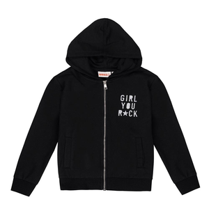 Felpa con Zip e Cappuccio Bambina Ragazza Ubs2 95%co 5%el - H219526
