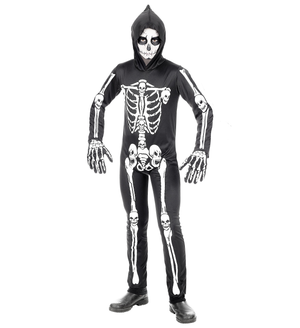 Costume Vestito Abito Travestimento Carnevale Halloween Scheletro Bambino - 0006