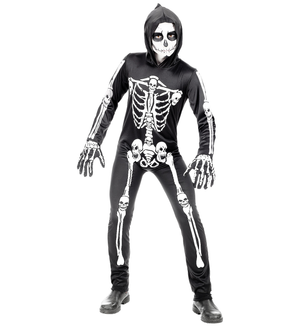 Costume Vestito Abito Travestimento Carnevale Halloween Scheletro Bambino - 0006