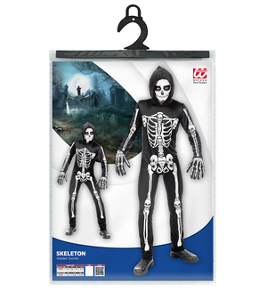 Costume Vestito Abito Travestimento Carnevale Halloween Scheletro Bambino - 0006