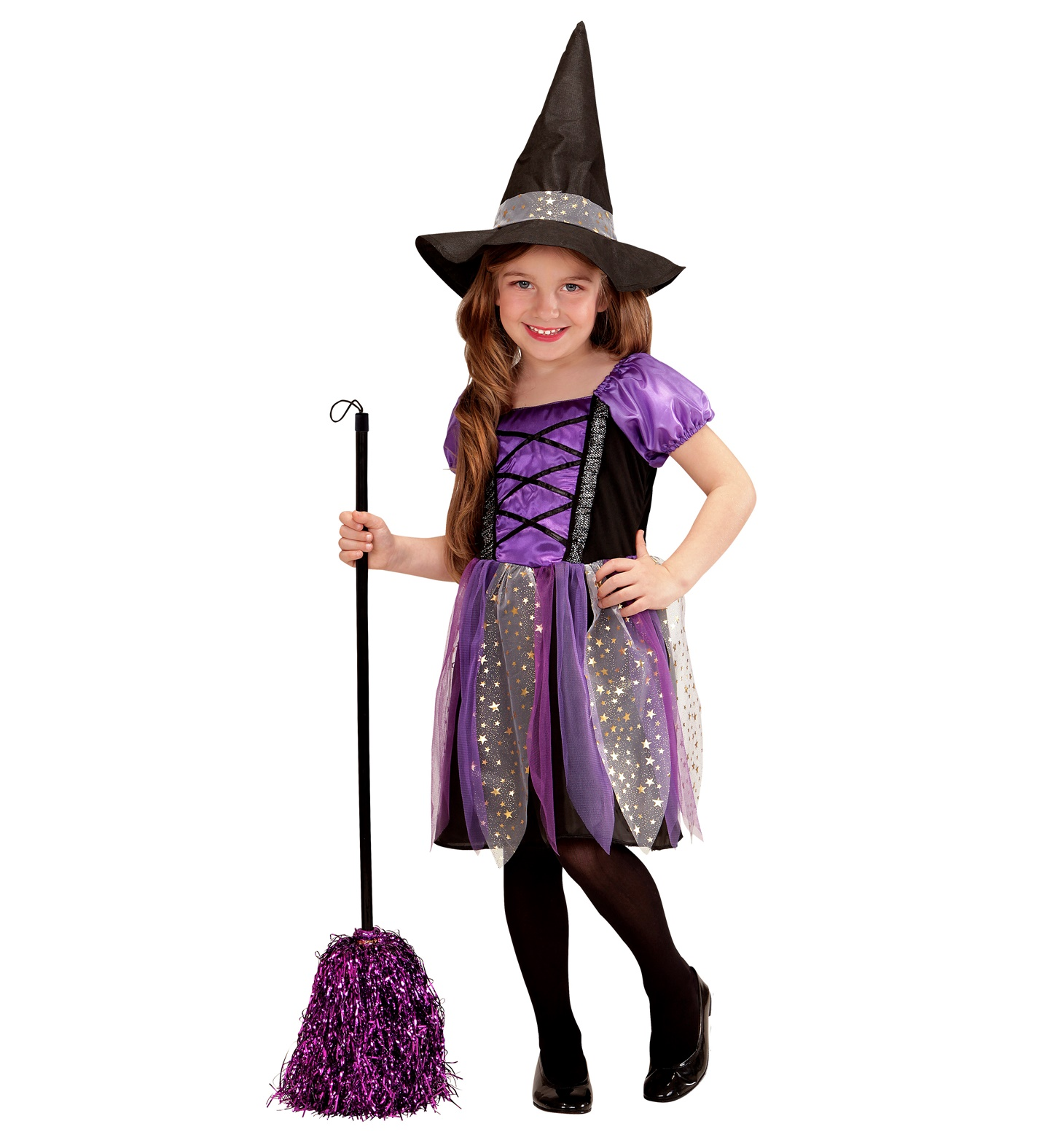 Costume Vestito Abito Travestimento Carnevale Halloween Strega Bambina - 0026
