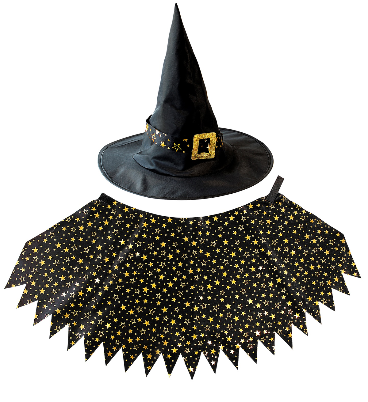 Set Travestimento Strega Cappello Mantello Accessori Carnevale Halloween - 00283