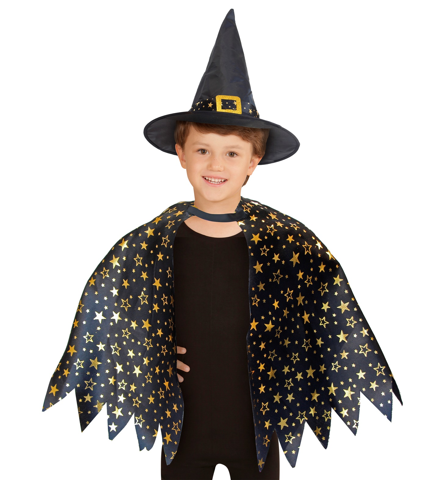 Set Travestimento Strega Cappello Mantello Accessori Carnevale Halloween - 00283