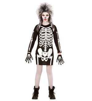 Vestito Carnevale + Accessori Scheletro Vestito Calze Nere da Scheletro 70 Den Travestimento Halloween