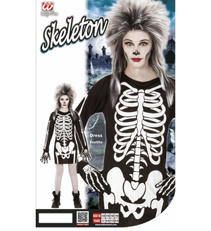 Vestito Carnevale + Accessori Scheletro Vestito Calze Nere da Scheletro 70 Den Travestimento Halloween