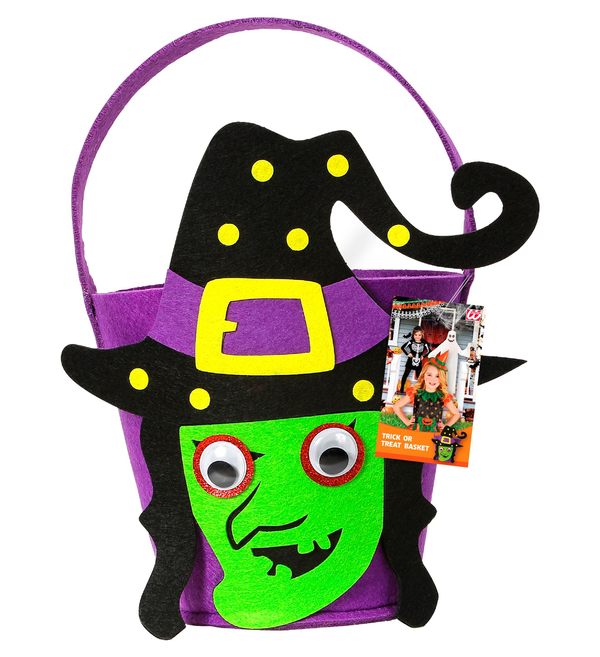 Cestino Borsetta Dolcetto O Scherzetto Strega Accessori Halloween Carnevale Cosplay Bambina - 01346