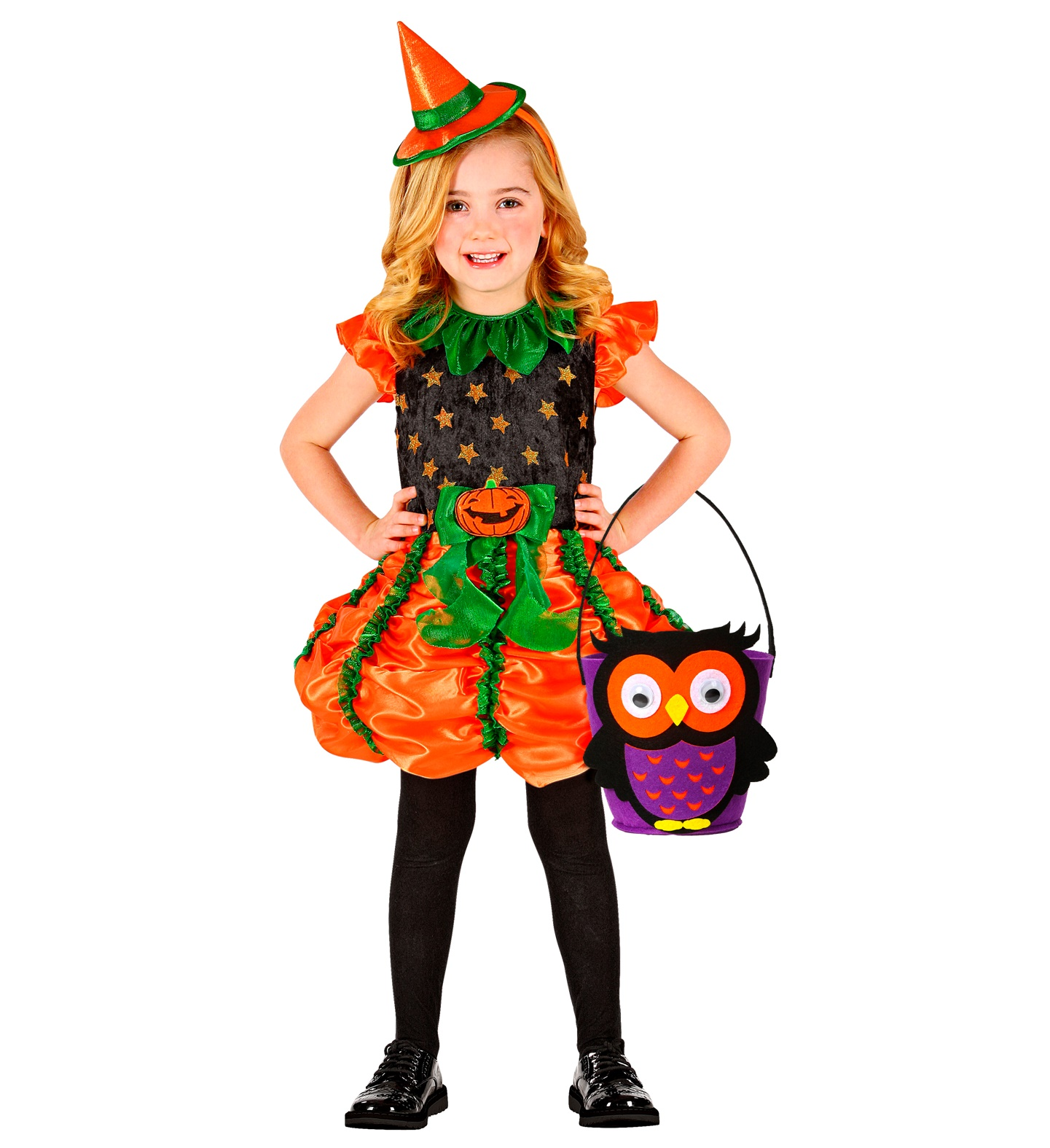 Cestino Borsetta Dolcetto O Scherzetto Gufo Accessori Halloween Carnevale Cosplay Bambina - 01348