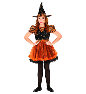 Costume Vestito Abito Travestimento Carnevale Halloween Strega Bambina - 0181