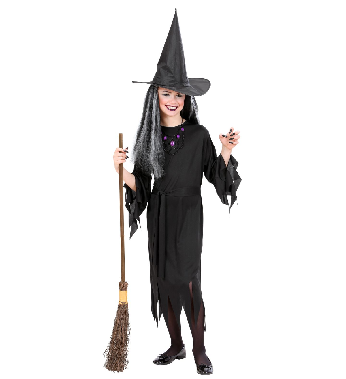 Costume Vestito Abito Travestimento Carnevale Halloween Strega Bambina - 0250