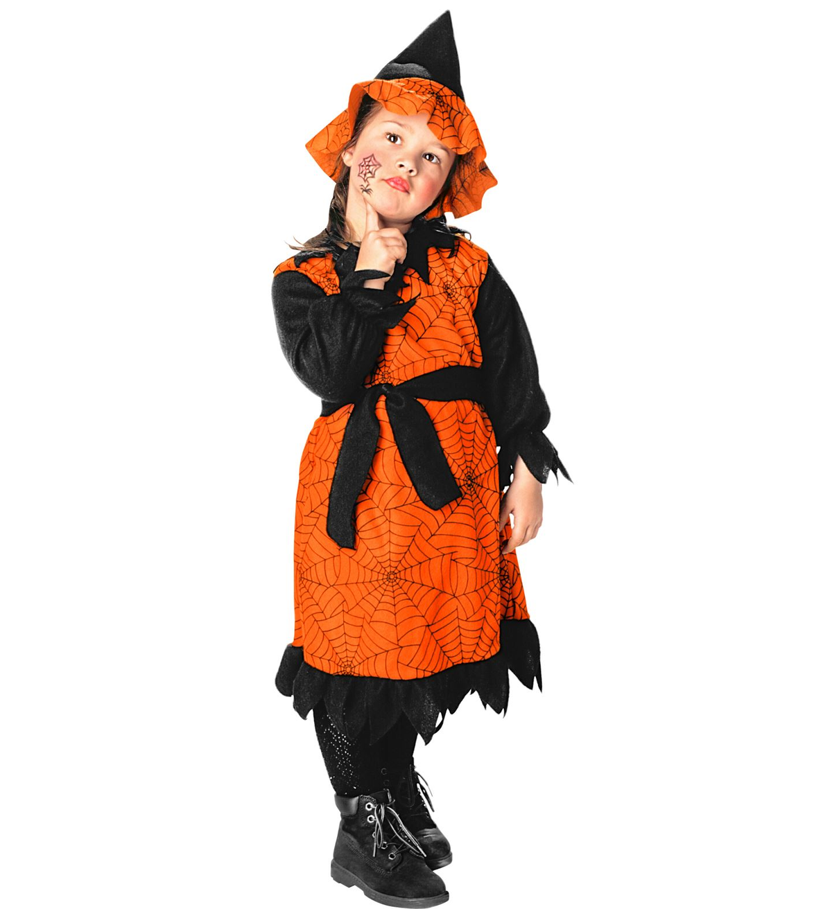 Costume Vestito Abito Travestimento Carnevale Halloween Streghetta Bambina - 3619