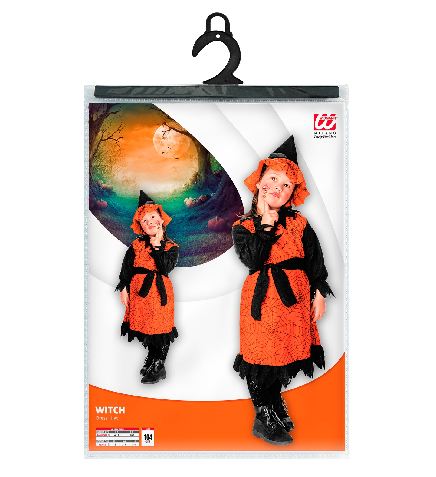 Costume Vestito Abito Travestimento Carnevale Halloween Streghetta Bambina - 3619
