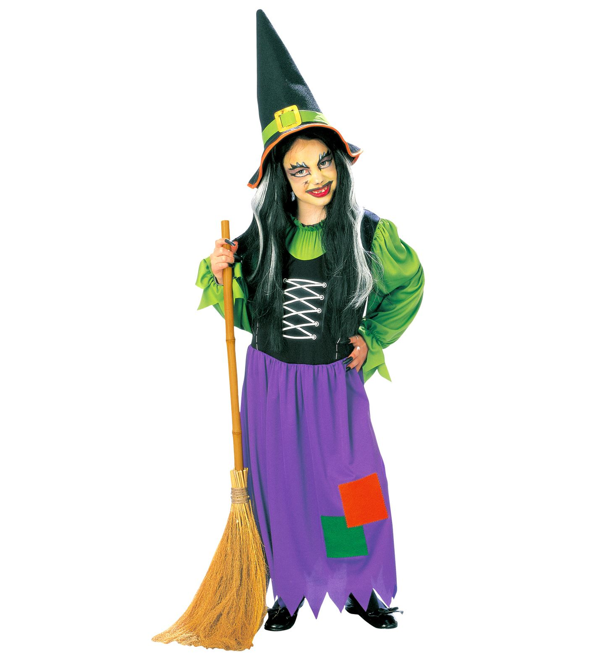 Costume Vestito Abito Travestimento Carnevale Halloween Strega Bambina - 3857