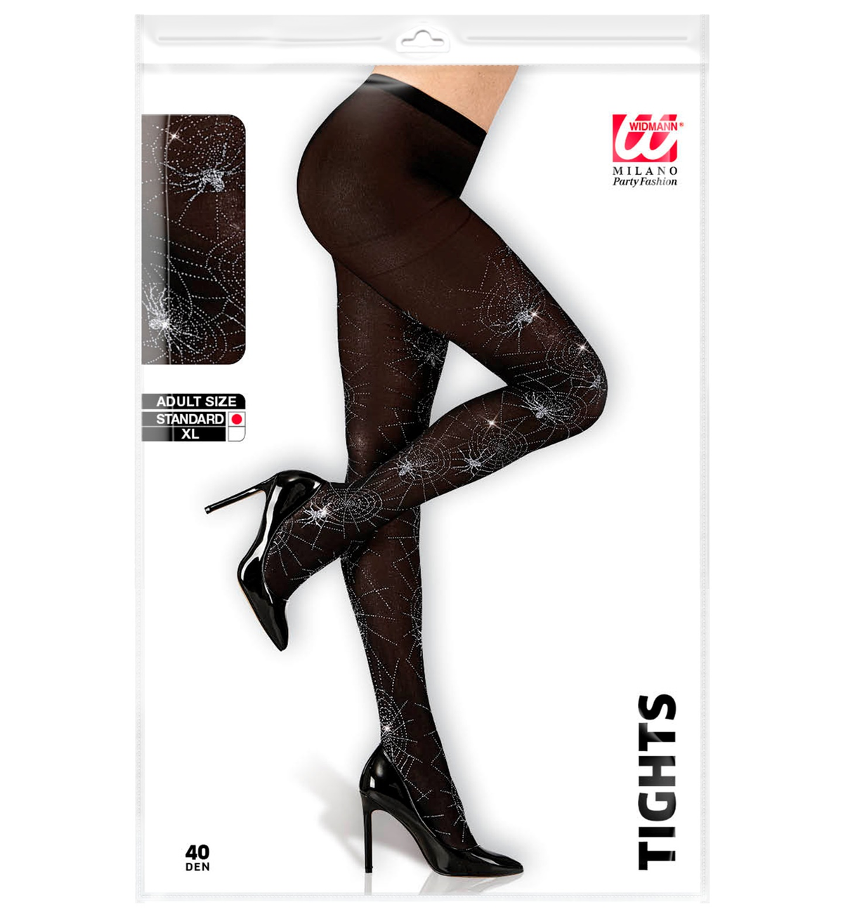 Calze con Ragnatele e Ragno Glitter Tg Unica Adulto Accessorio Travestimento Halloween