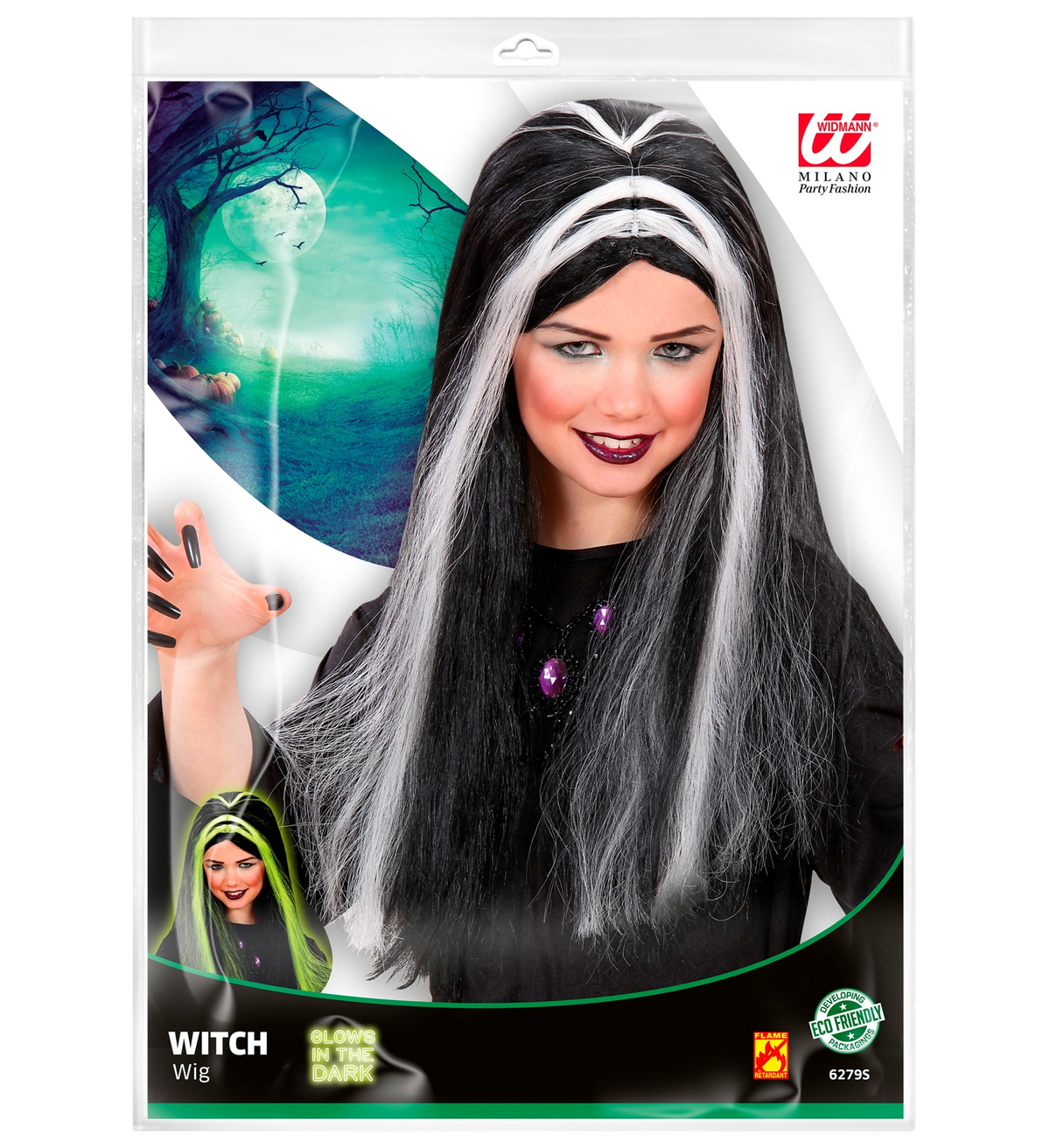 Vestito Carnevale + Accessori Strega Vestito Cappello Scopa Parrucca 2/3 Anni Halloween Bambina - 0250+6279s+9835w