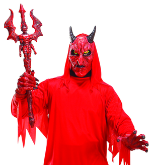 Vestito Carnevale con Accessori Diavolo Tridente Travestimento Halloween 4/5 Anni - 4192+6976d