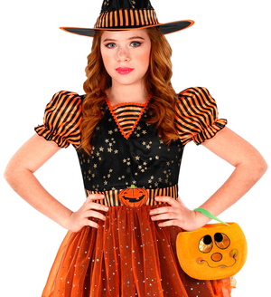 Borsetta Dolcetto O Scherzetto Zucca Accessori Halloween Carnevale Bambina - 7759f
